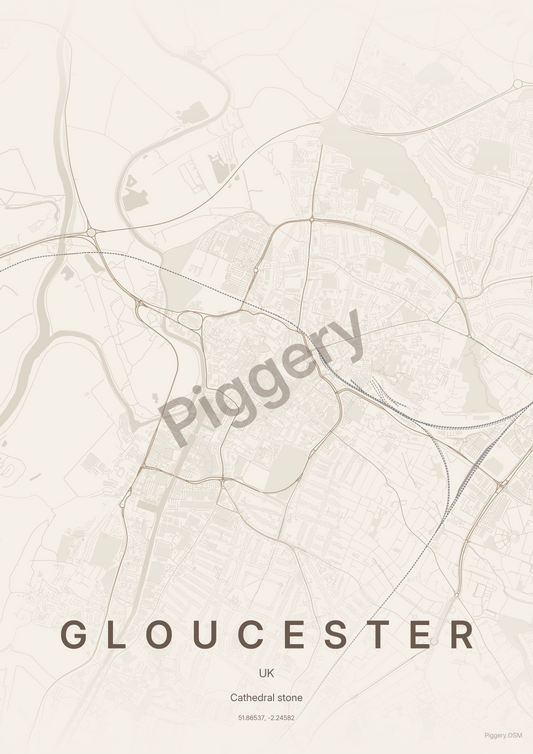 Gloucester Sandstone Calm custom map poster by Piggery Studio