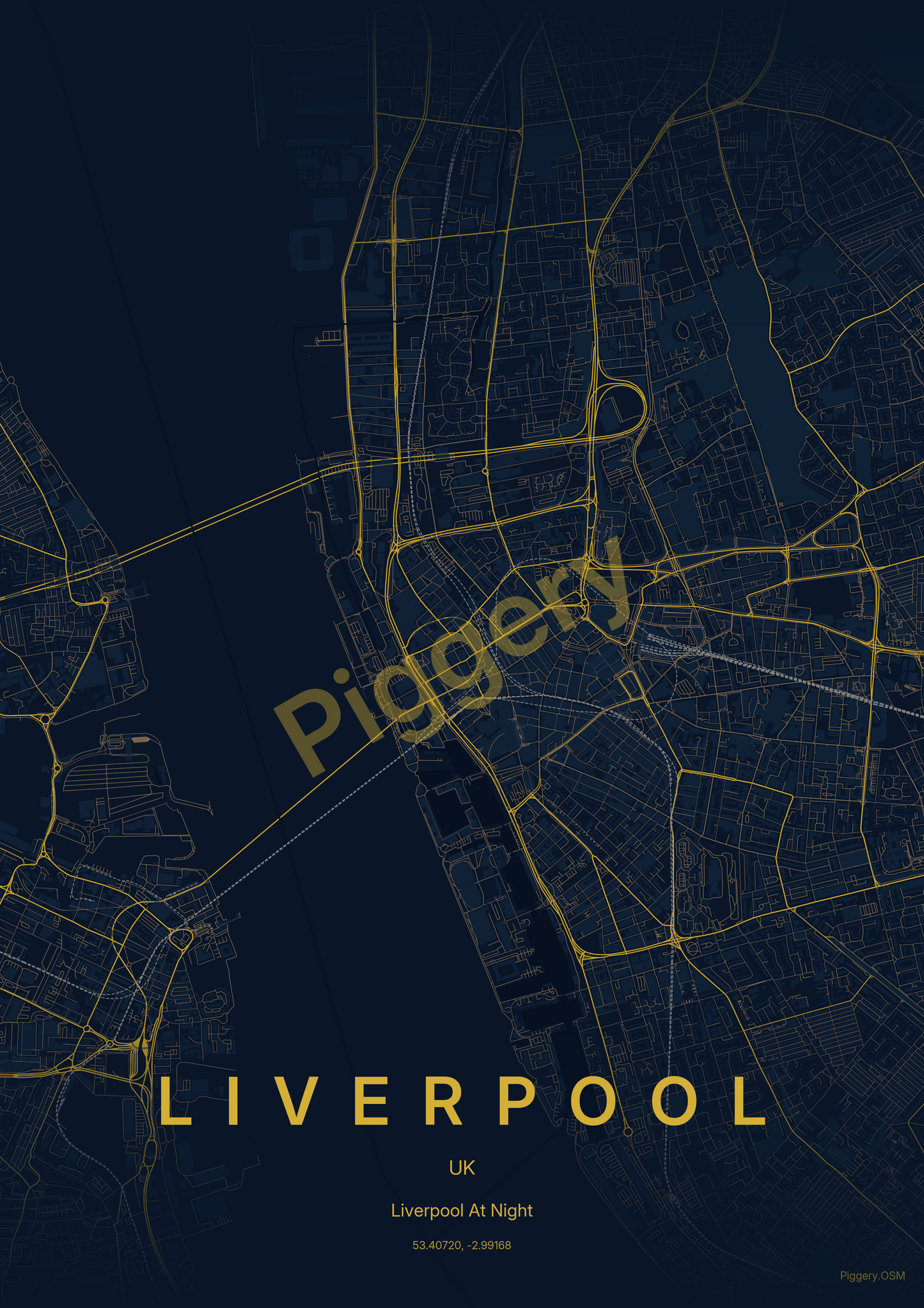 Liverpool Deep Nightfall custom map poster by Piggery Studio