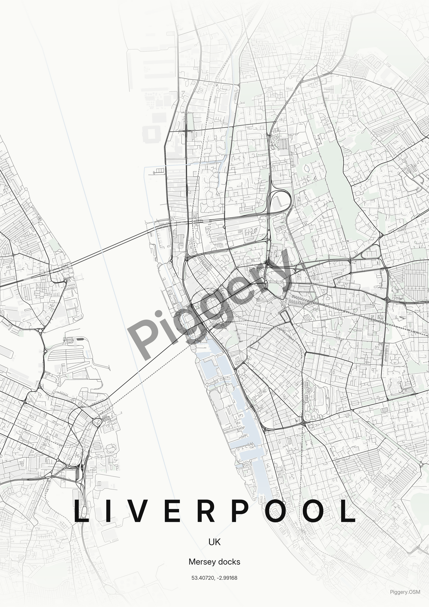 Liverpool Gallery Ink custom map poster by Piggery Studio