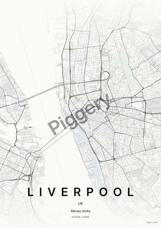 Liverpool Gallery Ink custom map poster by Piggery Studio