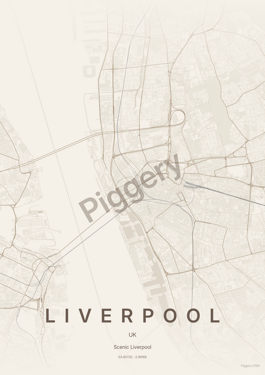 Liverpool Sandstone Calm custom map poster by Piggery Studio