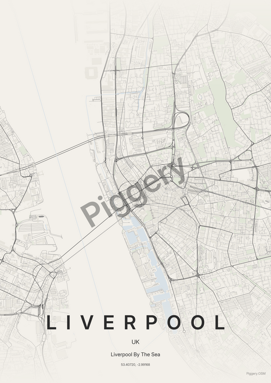 Liverpool Soft Neutral custom map poster by Piggery Studio